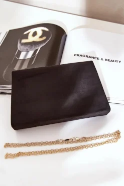 Best Torebka Kopertówka Z Ozdobnym Sercem Eko Zamszowa Czarna Evilinas Kopertówki