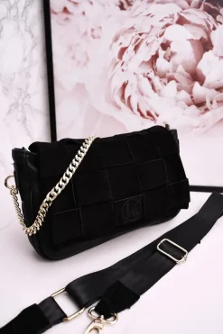 Discount Boto Torebka Kopertówka Z Zamszową Plecionką LAURA BIAGGI Czarna