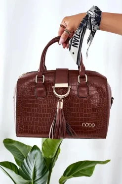 Hot Nobo Torebka Kuferek Do Ręki L1440 Brązowa