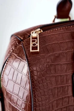 Hot Nobo Torebka Kuferek Do Ręki L1440 Brązowa