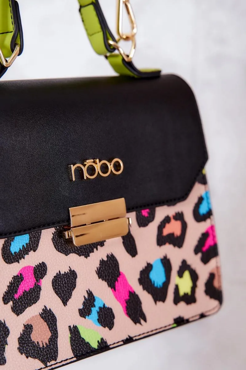 Torebki Nobo|Torebki Kuferki>Nobo Torebka Kuferek M1470-CM15 Czarno-Beżowa