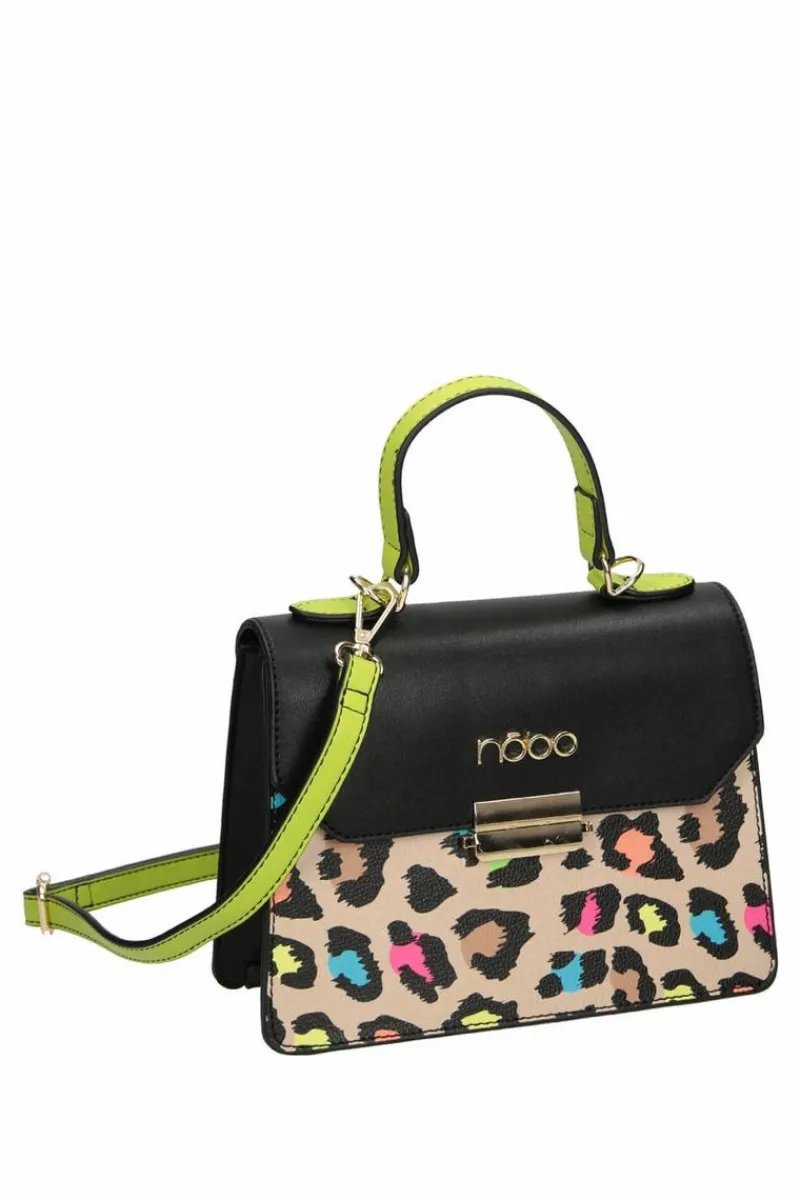 Torebki Nobo|Torebki Kuferki>Nobo Torebka Kuferek M1470-CM15 Czarno-Beżowa