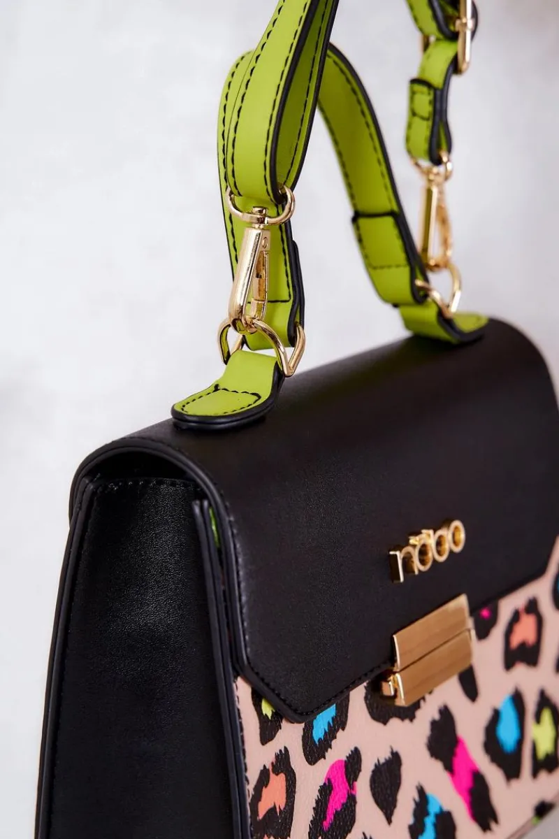 Torebki Nobo|Torebki Kuferki>Nobo Torebka Kuferek M1470-CM15 Czarno-Beżowa