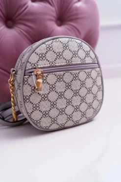 Clearance Torebka Kuferek Okrągły Beżowo Szara Torebki Kuferki