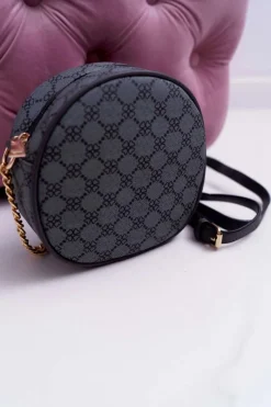 Torebki Kuferki>Boto Torebka Kuferek Okrągły Ciemnoszara