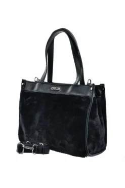 Torebki Kuferki|Torebki Klasyczne>Big Star Shoes Torebka Kuferek Z Futerkiem Big Star OO574067 Czarna