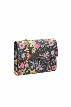 Outlet Torebka Listonoszka NBAG-M1070-CM02 Czarna W Kwiaty Torebki Nobo|Torebki Kuferki