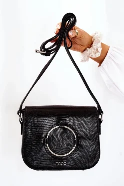 Clearance Nobo Torebka Listonoszka Wężowa M0820-C020 Czarna