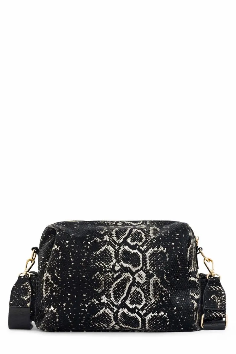 Torebki Nobo|Listonoszki>Nobo Torebka Listonoszka Wężowy Wzór N1330-CM23 Czarno-Złota