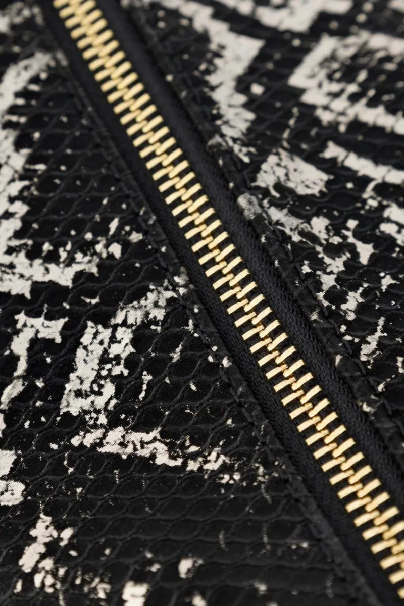 Torebki Nobo|Listonoszki>Nobo Torebka Listonoszka Wężowy Wzór N1330-CM23 Czarno-Złota