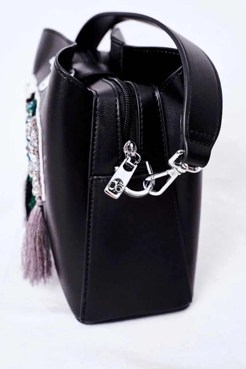 Outlet Torebka Listonoszka Z Frędzlami K2980 Czarna Torebki Nobo|Torebki Klasyczne