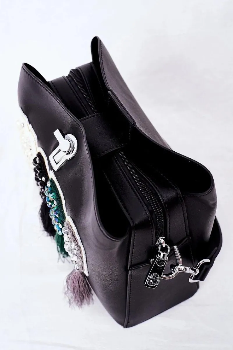 Outlet Torebka Listonoszka Z Frędzlami K2980 Czarna Torebki Nobo|Torebki Klasyczne