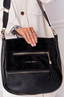 Torebki Klasyczne|Listonoszki>Boto Torebka Listonoszka Z Odpinanym Paskiem LAURA BIAGGI Czarna