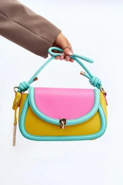 Outlet Torebka Na Ramię NBAG-P5000-C002 Żółto-Różowa Torebki Nobo|Torebki Kuferki