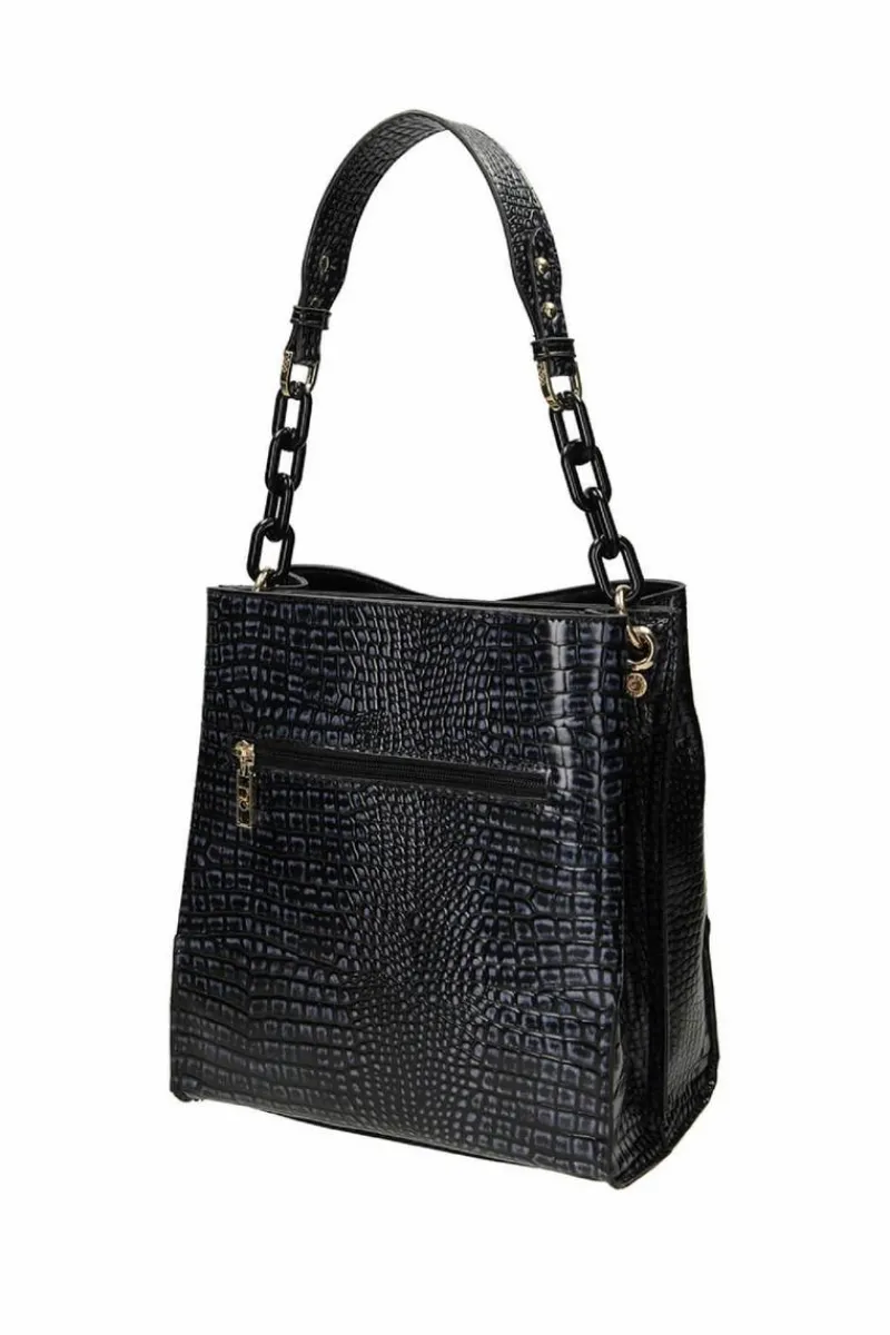 New Torebka Na Ramię Wężowa M0120-C020 Czarna Torebki Nobo|Listonoszki