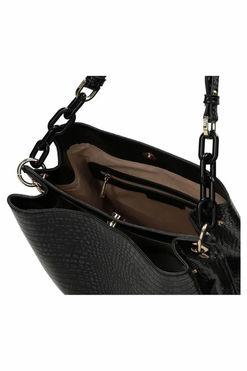 New Torebka Na Ramię Wężowa M0120-C020 Czarna Torebki Nobo|Listonoszki