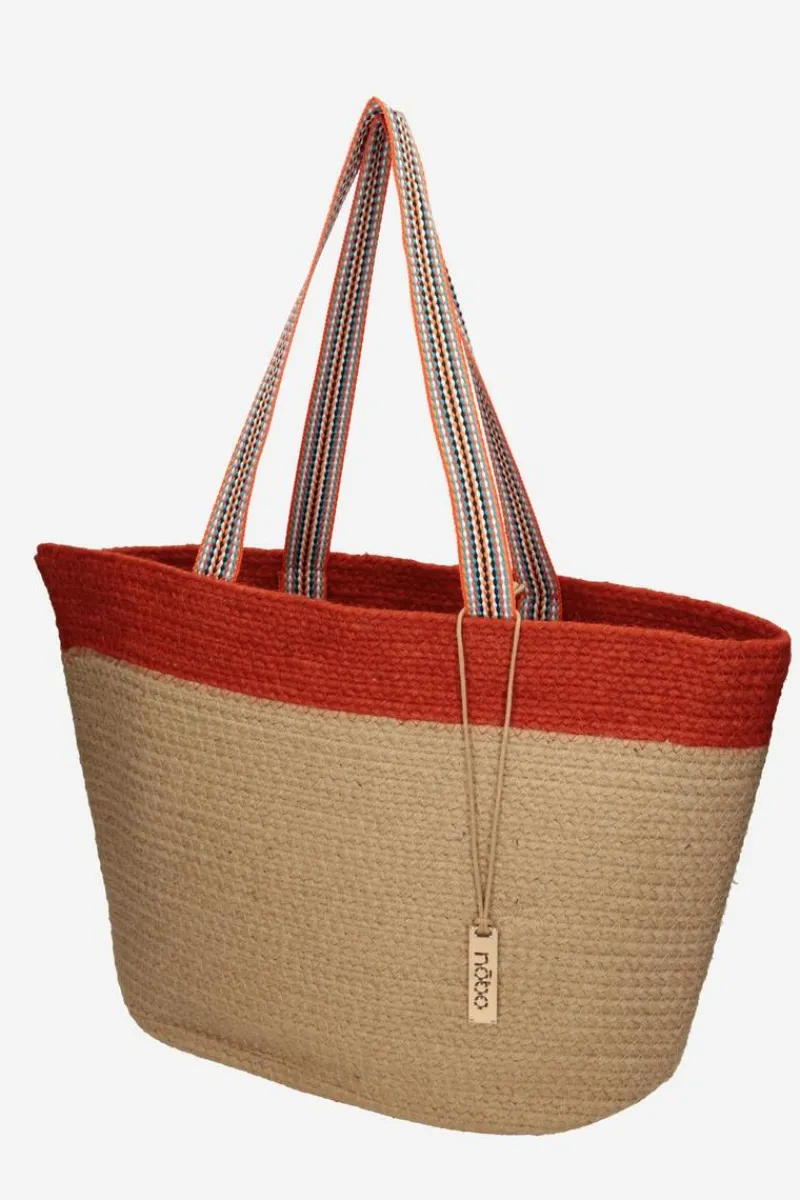 Discount Nobo Torebka Plażowa Koszyk XP0400-C003 Beżowo-Pomarańczowa