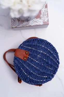 Best Boto Torebka Pleciona Kuferek Sznurkowy Veeza Granatowa