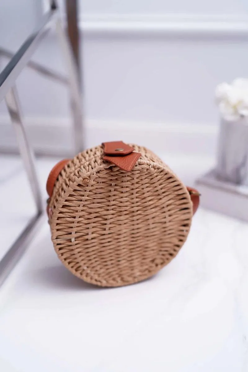 Torebki Kuferki>Boto Torebka Pleciona Kuferek Sznurkowy Veeza Camel