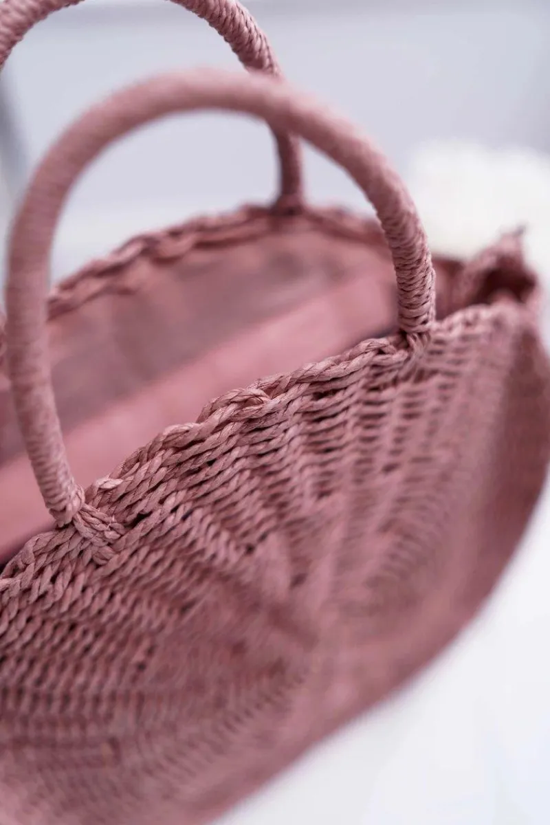 Torebka Pleciona Octario Różowa Torebki Klasyczne