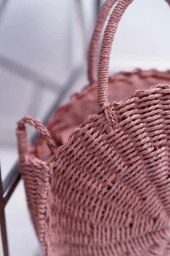 Torebka Pleciona Octario Różowa Torebki Klasyczne