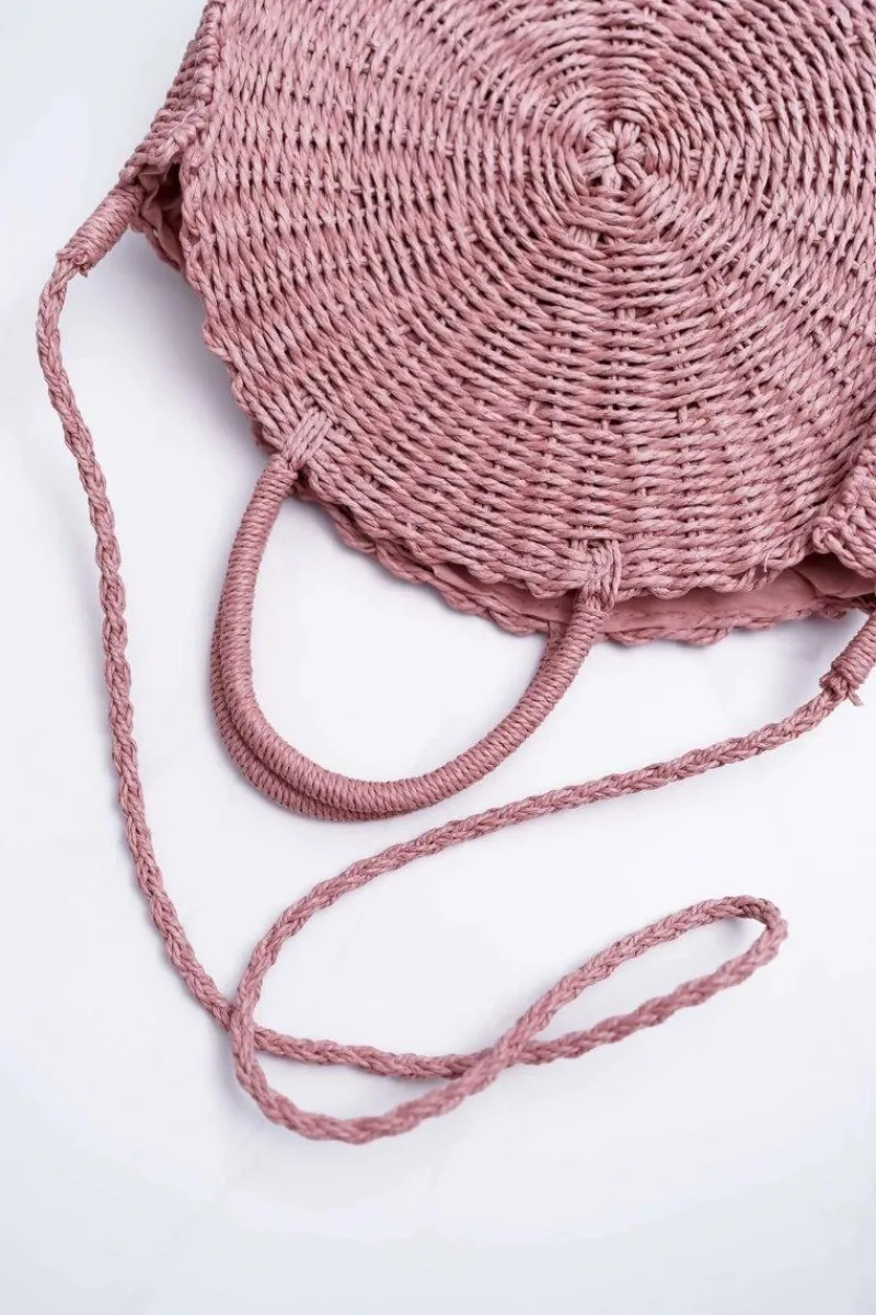 Torebka Pleciona Octario Różowa Torebki Klasyczne