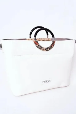 Discount Torebka Shopper Do Ręki K3520 Biała Torebki Nobo|Torebki Klasyczne