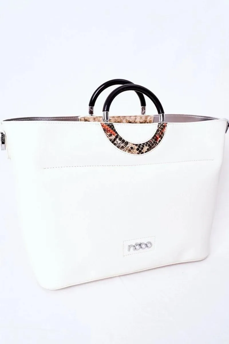 Discount Torebka Shopper Do Ręki K3520 Biała Torebki Nobo|Torebki Klasyczne