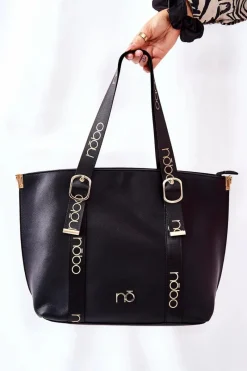 Sale Torebka Shopper Na Ramię NBAG-K2071-C020 Czarna Torebki Nobo|Torebki Klasyczne
