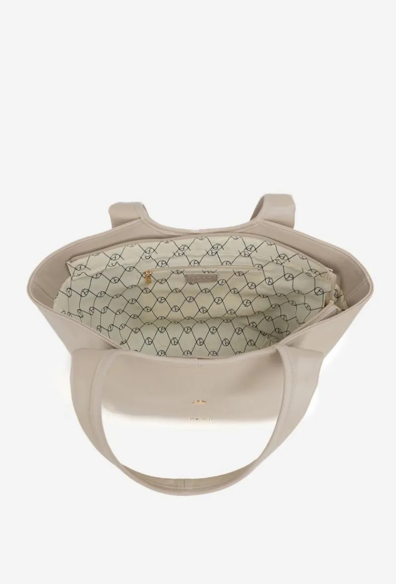 Hot Nobo Torebka Shopperka Z Klamrą BAG6010-015 Jasnobeżowa Beżowy