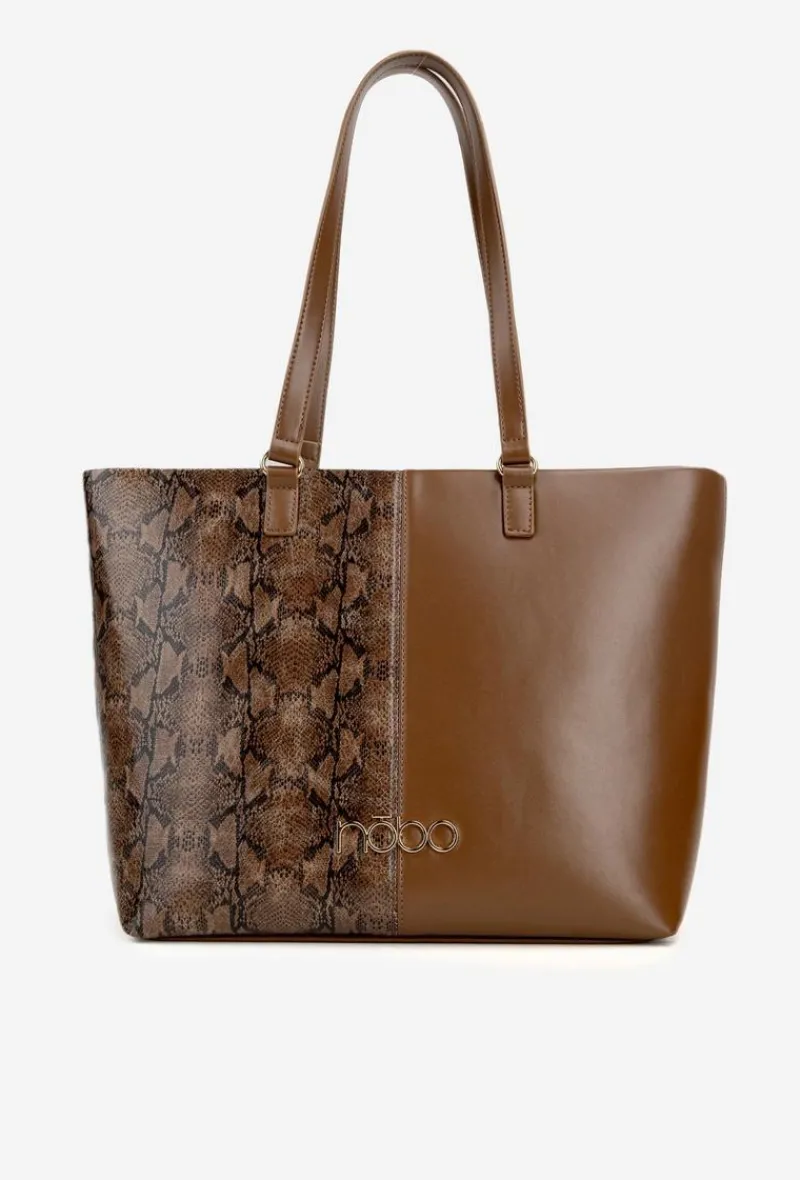 New Nobo Torebka Shopperka Zwierzęcy Wzór BAG5740-M17 Brązowa Brązowy