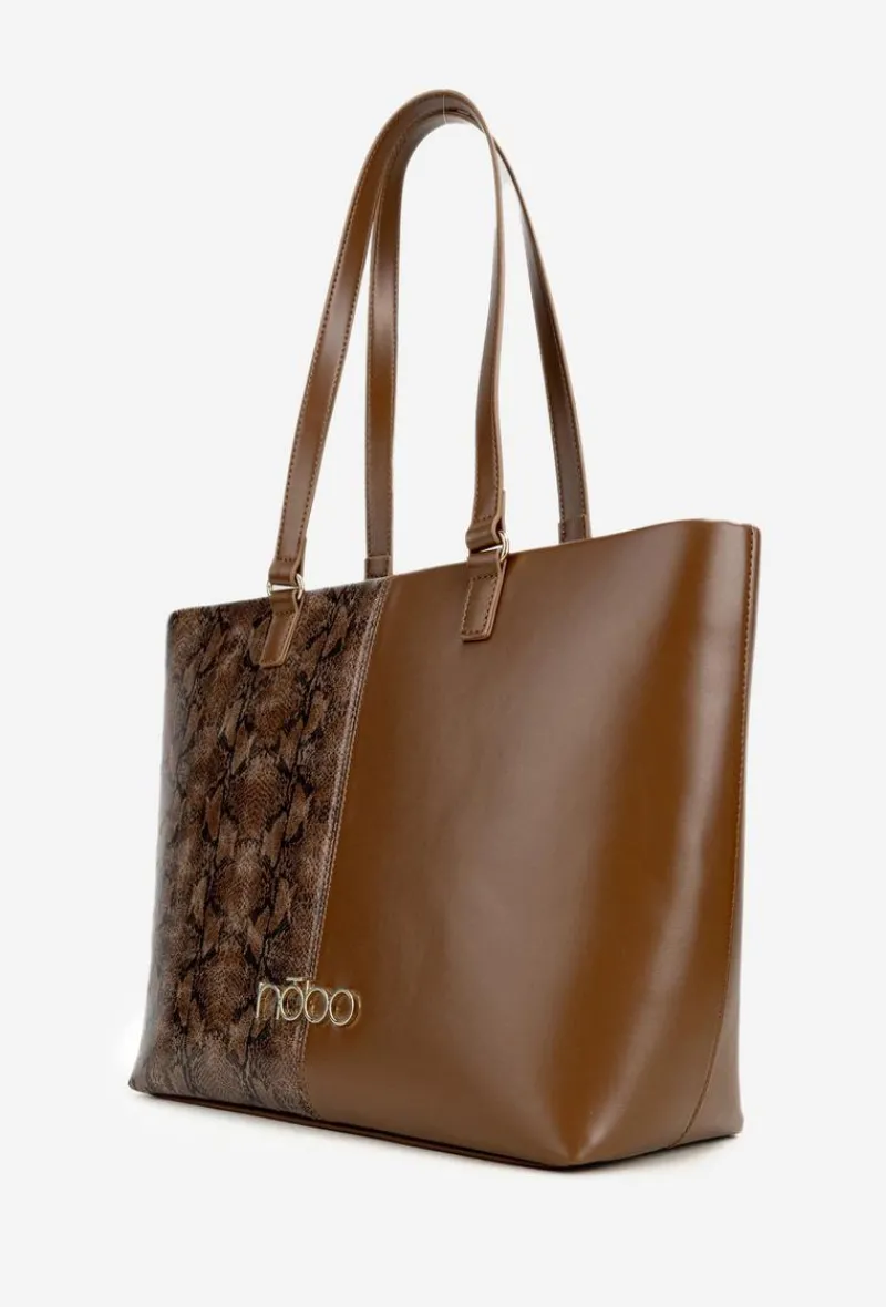 New Nobo Torebka Shopperka Zwierzęcy Wzór BAG5740-M17 Brązowa Brązowy