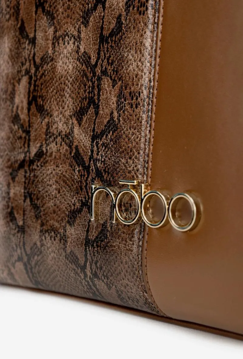 New Nobo Torebka Shopperka Zwierzęcy Wzór BAG5740-M17 Brązowa Brązowy