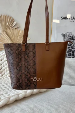 New Nobo Torebka Shopperka Zwierzęcy Wzór BAG5740-M17 Brązowa Brązowy