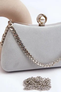 Torebka Wizytowa Kopertówka Nadrei Szara Torebki Kuferki|Kopertówki