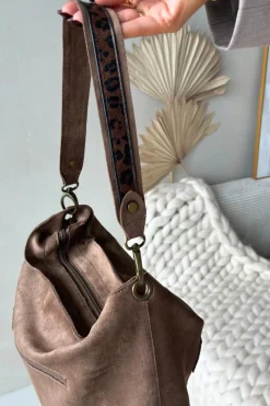 Boto Torebka Z Eko Zamszu Beżowa Deliane Beżowy