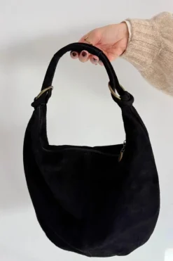 Torebki Klasyczne>Boto Torebka Z Naturalnego Zamszu Czarna Floriah Czarny