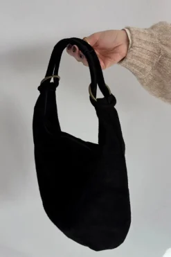 Torebki Klasyczne>Boto Torebka Z Naturalnego Zamszu Czarna Floriah Czarny