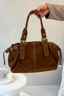 Torebki Klasyczne>Boto Torebka Z Naturalnego Zamszu Camel Danira