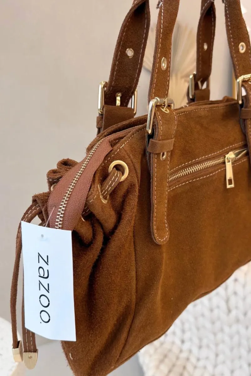 Torebki Klasyczne>Boto Torebka Z Naturalnego Zamszu Camel Danira