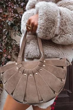 Torebki Klasyczne>Boto Torebka Z Naturalnego Zamszu Beżowa Tialine Beżowy