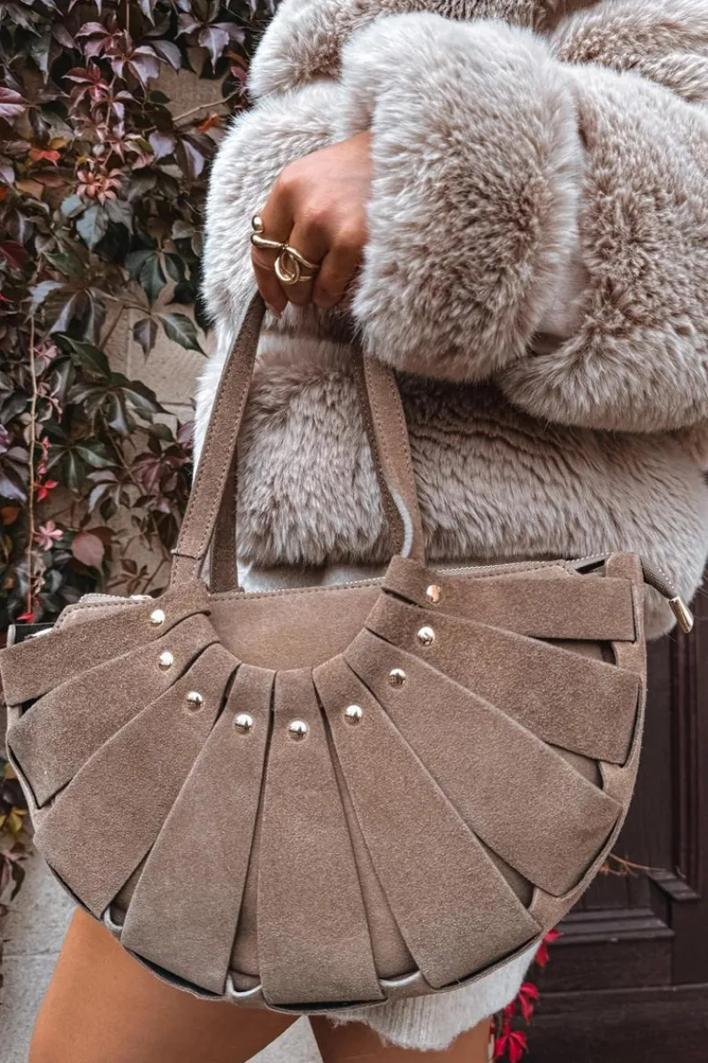 Torebki Klasyczne>Boto Torebka Z Naturalnego Zamszu Beżowa Tialine Beżowy