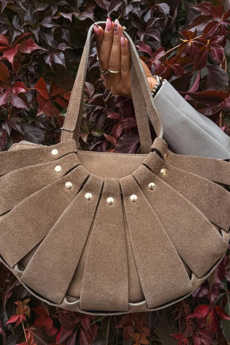 Torebki Klasyczne>Boto Torebka Z Naturalnego Zamszu Beżowa Tialine Beżowy