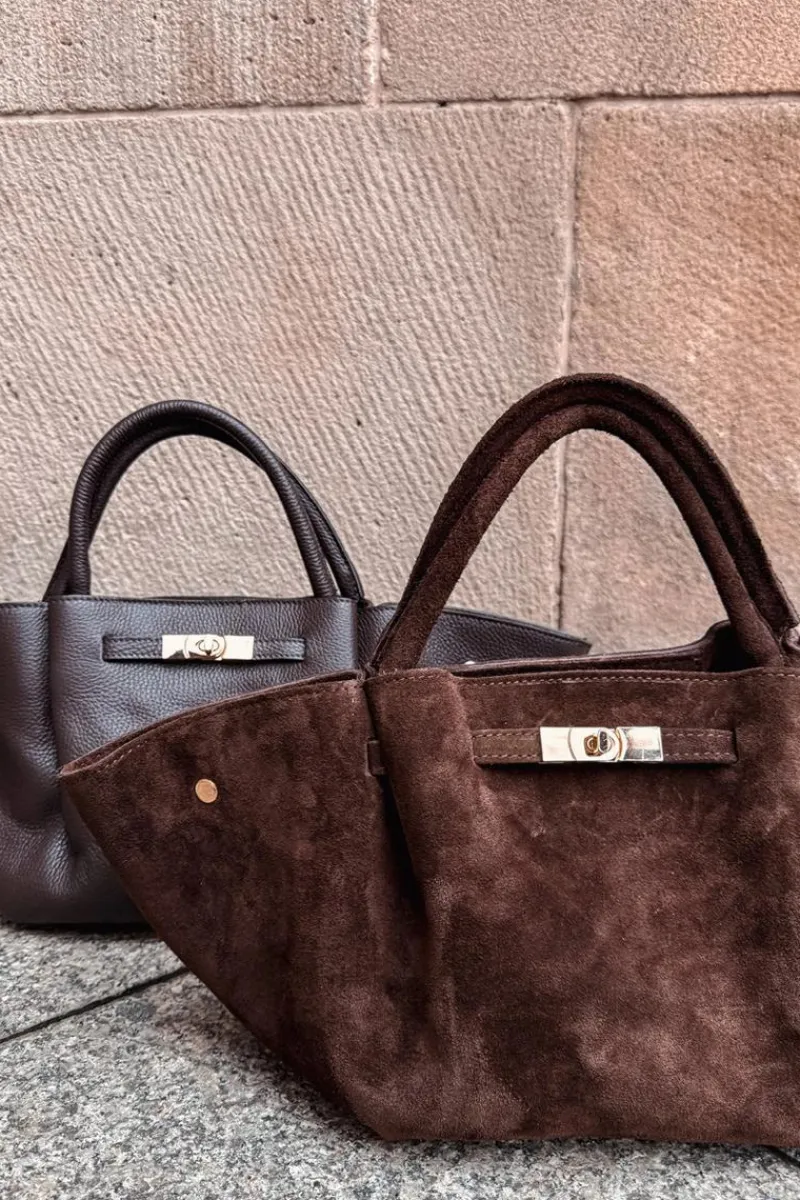 Torebki Klasyczne>Boto Torebka Z Naturalnego Zamszu Czekoladowa Fiorenza Brązowy