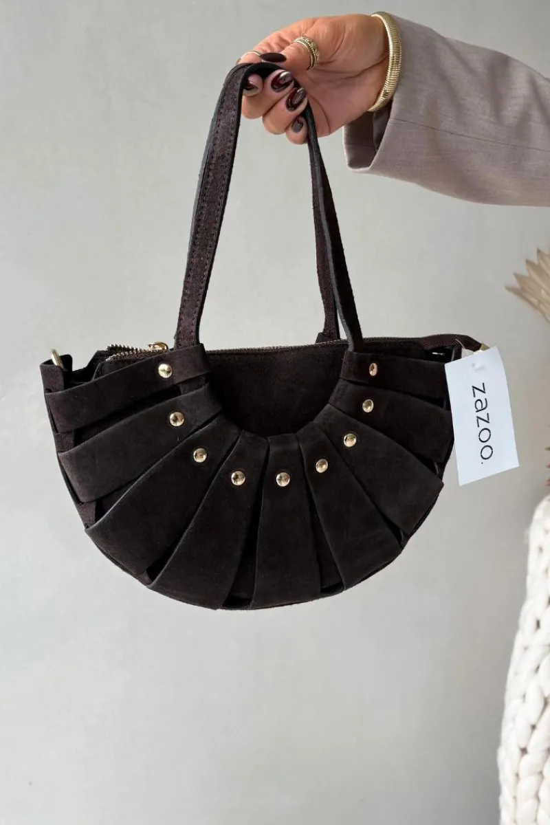 Torebki Klasyczne>Boto Torebka Z Naturalnego Zamszu Czekoladowa Marivane Brązowy