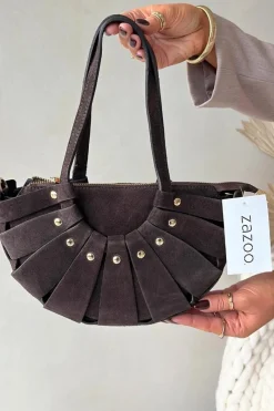 Torebki Klasyczne>Boto Torebka Z Naturalnego Zamszu Czekoladowa Marivane Brązowy