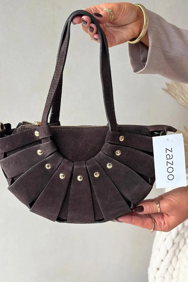 Torebki Klasyczne>Boto Torebka Z Naturalnego Zamszu Czekoladowa Marivane Brązowy