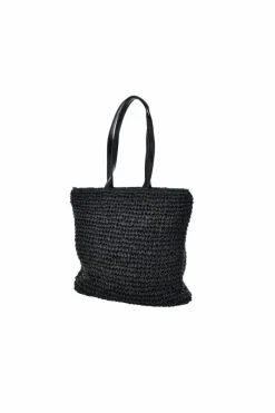 Clearance Big Star Shoes Torebka Z Plecionki Big Star NN574103 Czarna