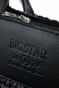 Clearance Big Star Shoes Torebka Z Plecionki Big Star NN574103 Czarna