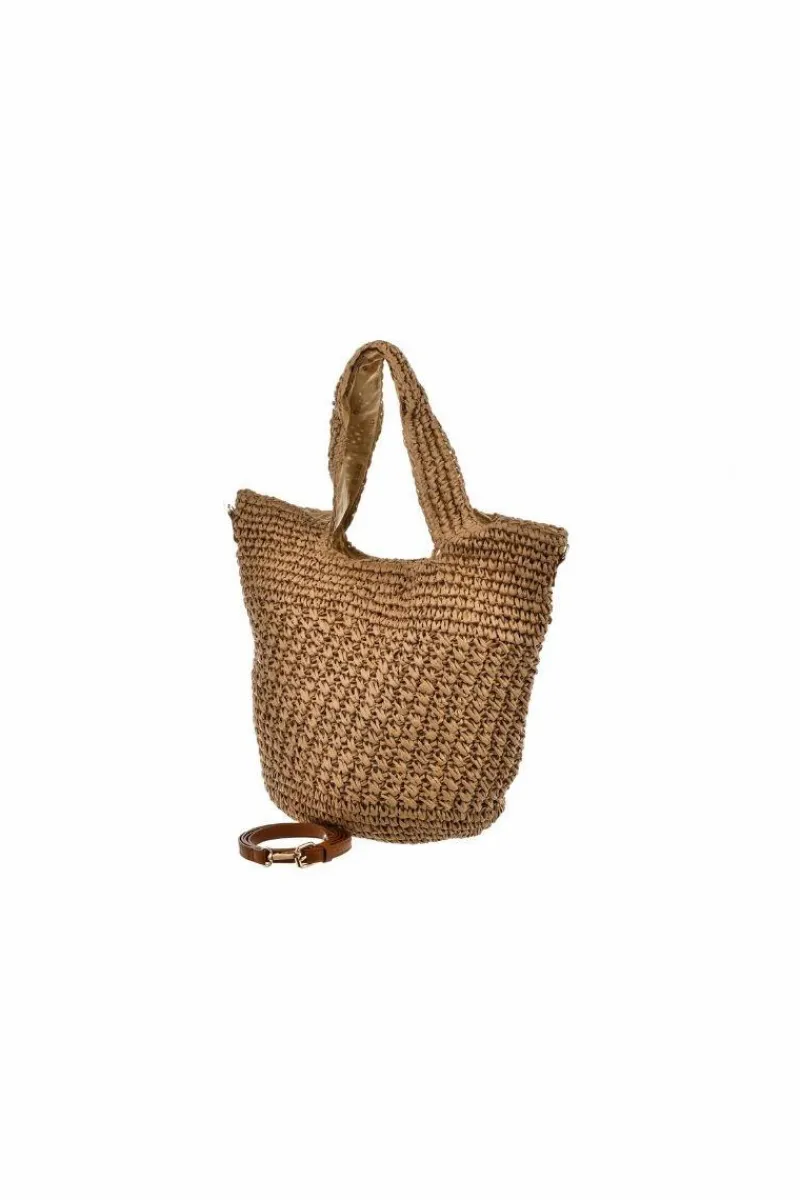 Online Torebka Z Plecionki Big Star NN574109 Brązowa Torebki Plażowe|Torebki Klasyczne